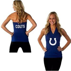 Indianapolis Colts NFL Halter Top Blue Womens Medium Sporty Sexy Chic NWT